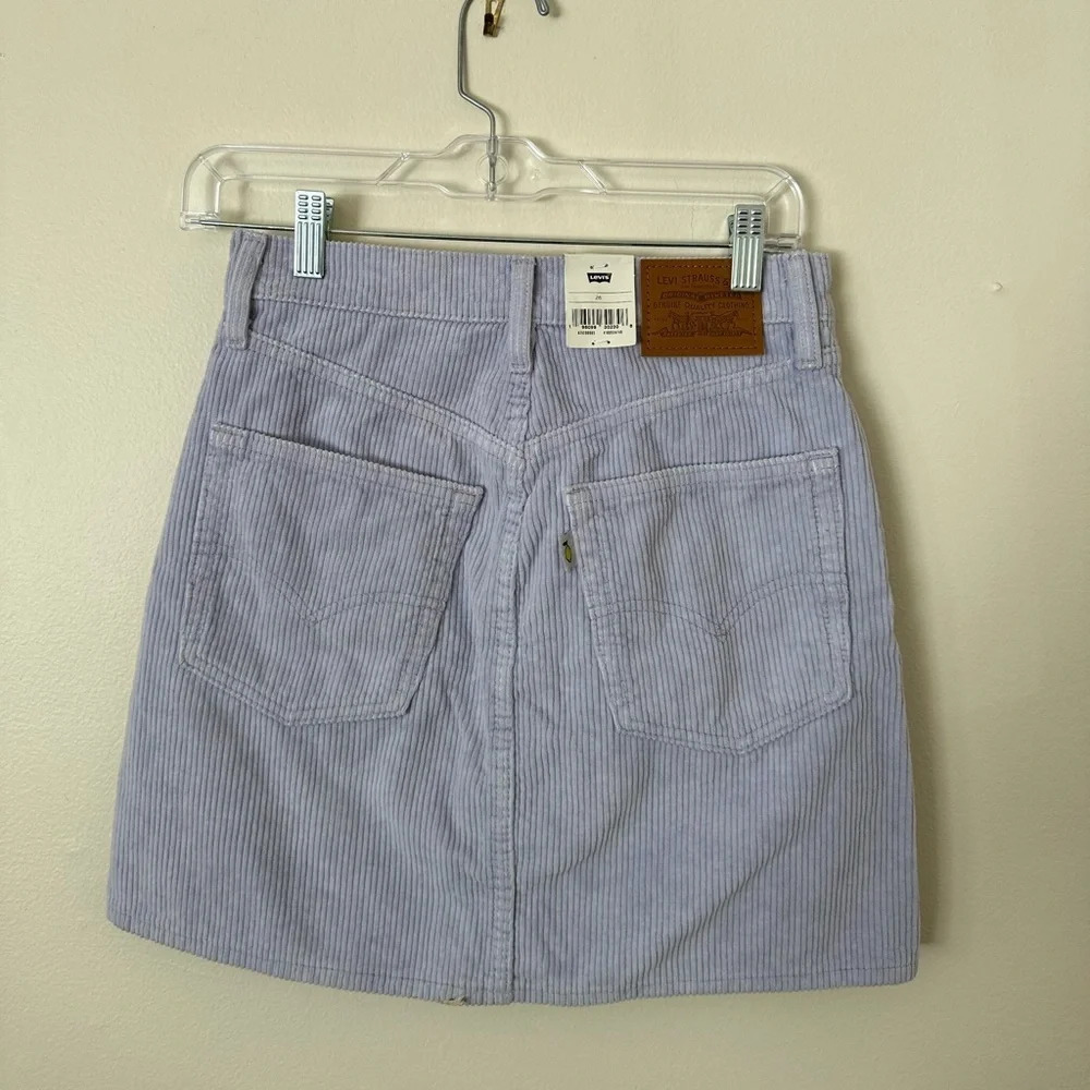 NWT Levi Purple Corduroy Buttonfront Skirt Size 26 - Picture 4 of 6